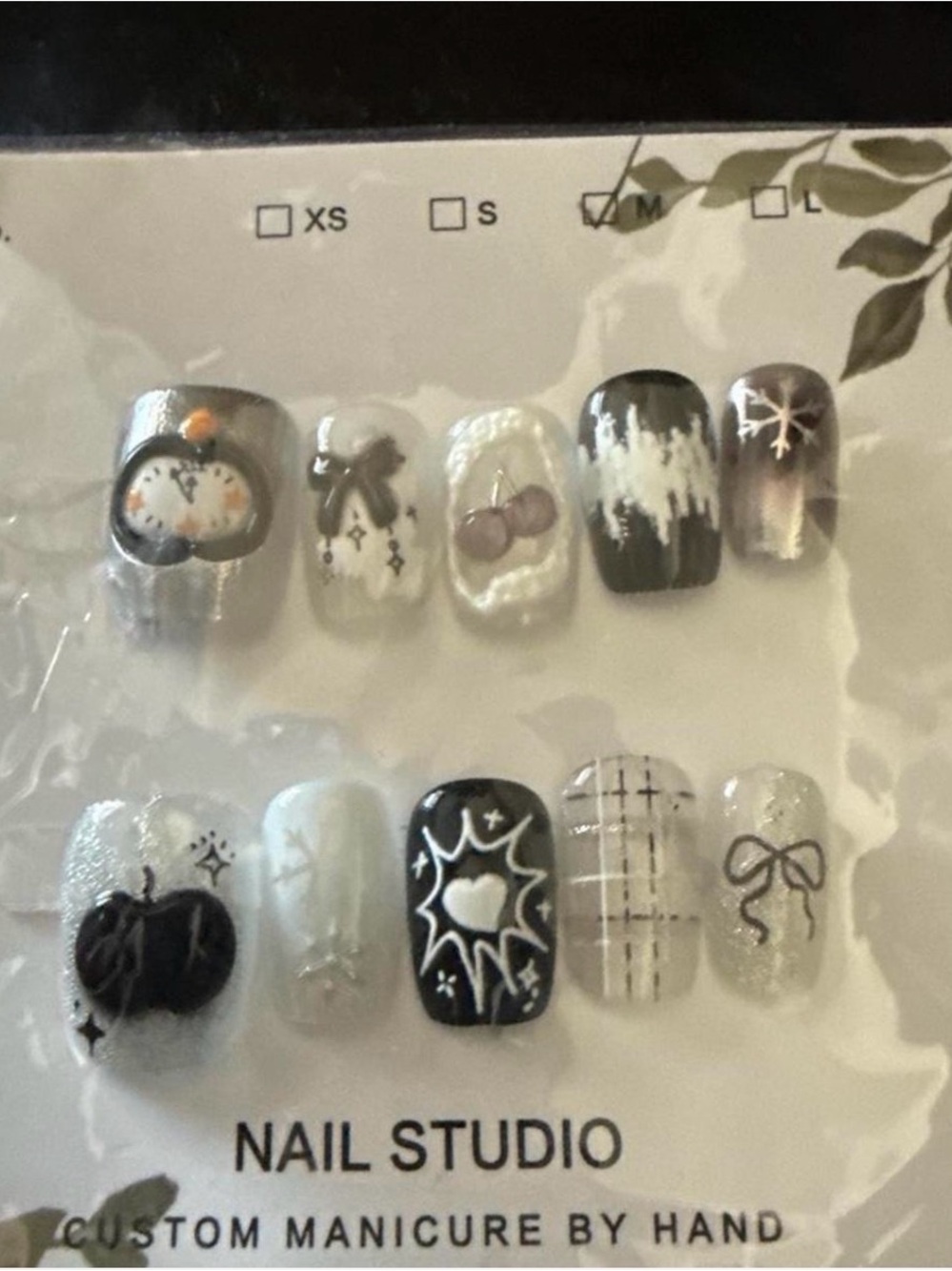 Nail Studio Black & White Press-On Nail Set - Unbranded